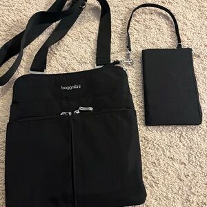 Baggallini Black Crossbody and Wristlet Duo - New without Tags